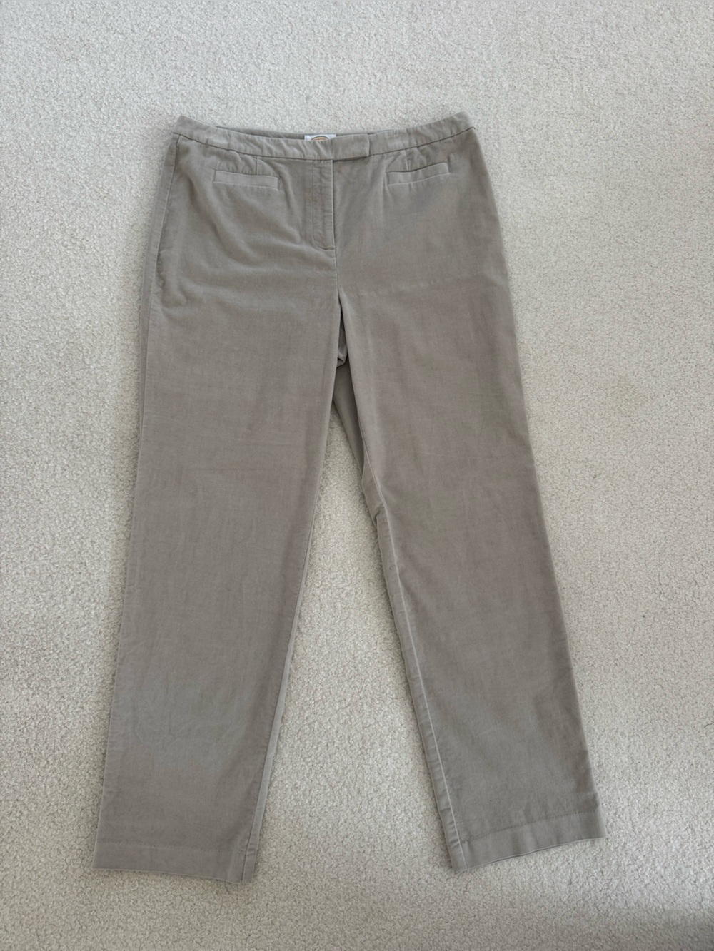 Talbots Stretch Womens Cotton Velvet Flannel Gray Pants size 16